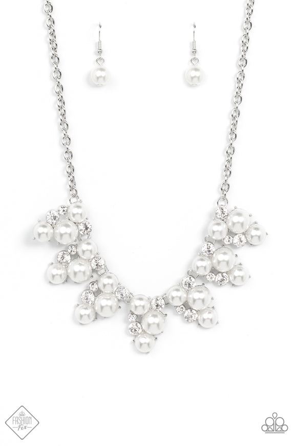 Renown Refinement - White Fashion Fix Exclusive Paparazzi Necklace