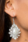 Trophy Trove - White Paparazzi Earrings - Carolina Bling Boss