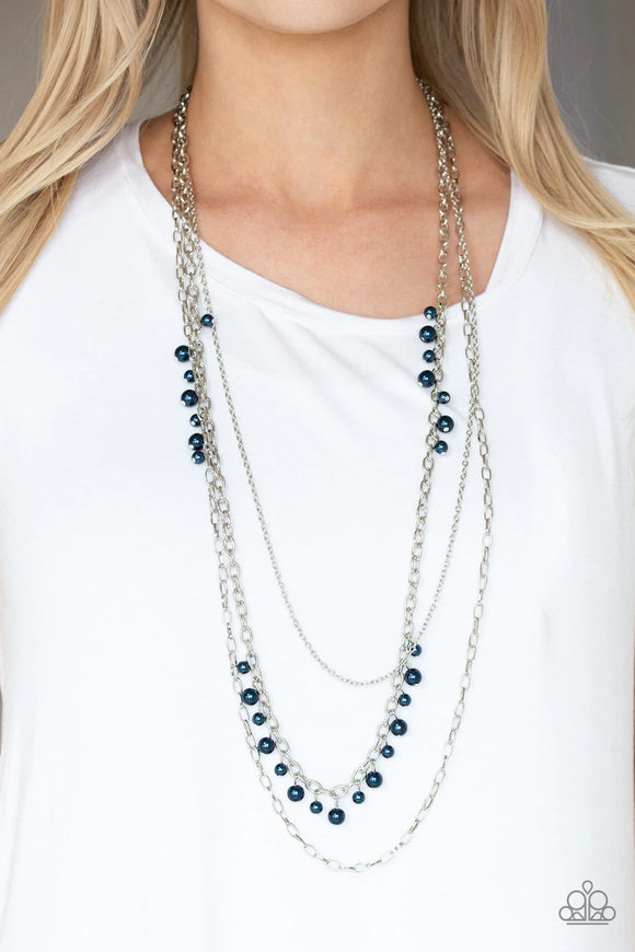 Pearl Pageant None - Blue Paparazzi Necklace