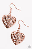 The Truth HEARTS - Copper Paparazzi Earrings - Carolina Bling Boss
