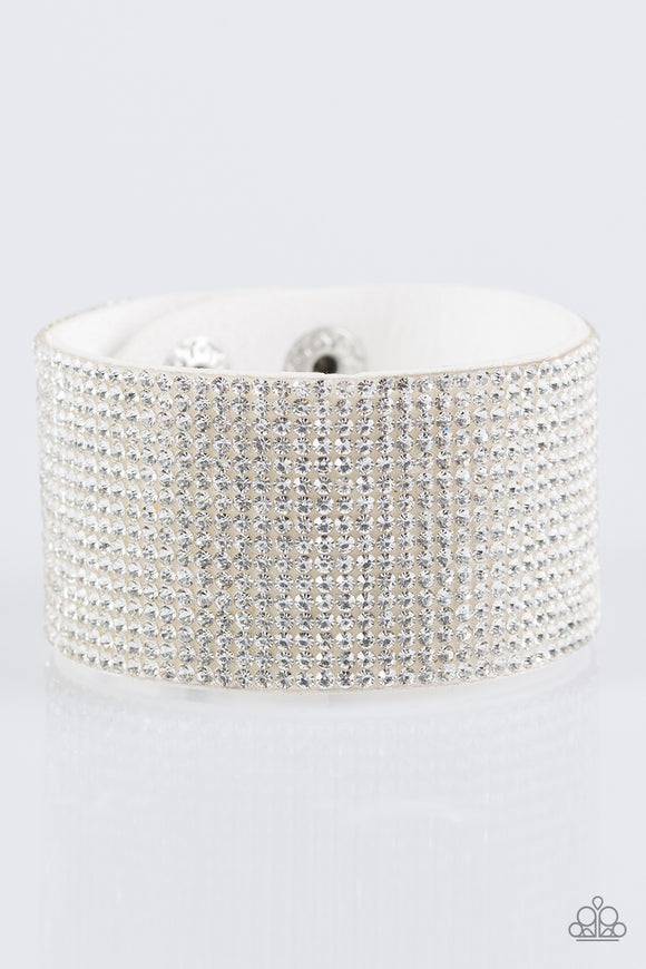 Roll With The Punches - White Paparazzi Bracelet - Carolina Bling Boss