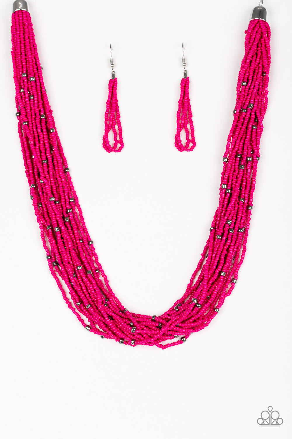 Paparazzi pink seed bead necklace deals