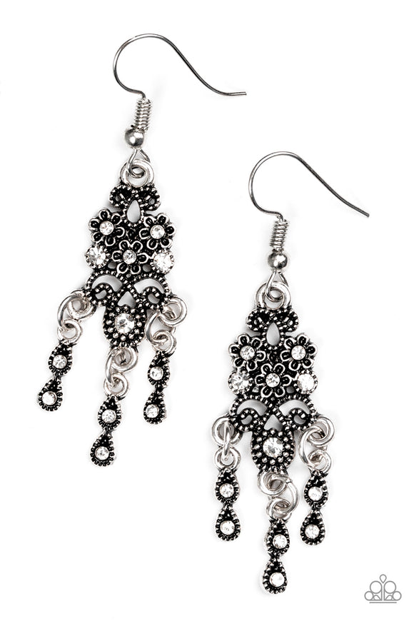 Spring Bling - White Paparazzi Earrings - Carolina Bling Boss