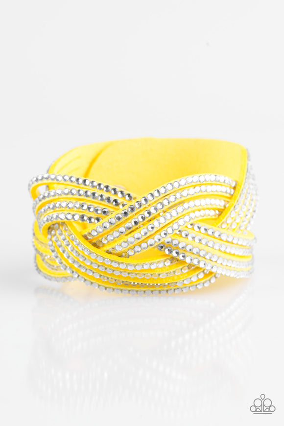 Big City Shimmer - Yellow Paparazzi Wrap Bracelet - Carolina Bling Boss