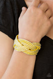 Big City Shimmer - Yellow Paparazzi Wrap Bracelet - Carolina Bling Boss