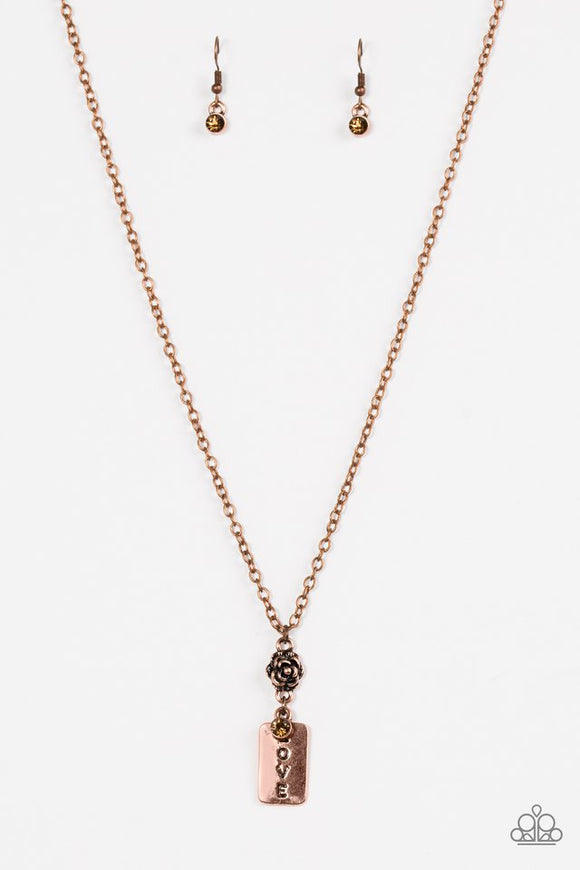 Love Is Patient - Copper Paparazzi Necklace - Carolina Bling Boss