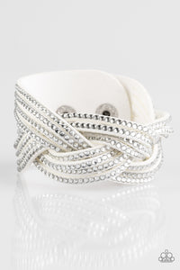 Big City Shimmer - White Paparazzi Wrap Bracelet - Carolina Bling Boss
