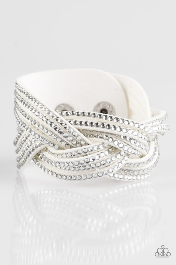 Big City Shimmer - White Paparazzi Wrap Bracelet - Carolina Bling Boss