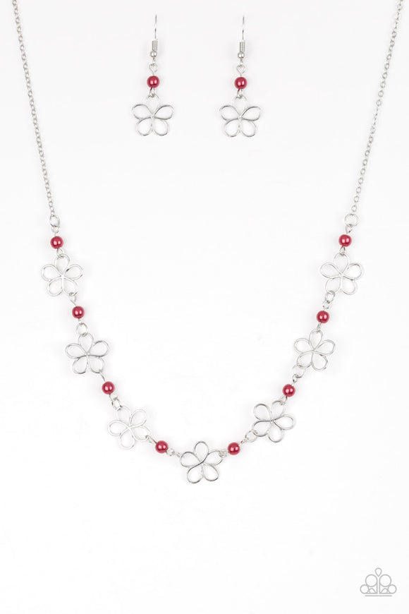 Always Abloom - Red Paparazzi Necklace - Carolina Bling Boss