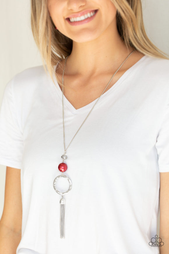 Bold Balancing Act - Red Paparazzi Necklace - Carolina Bling Boss