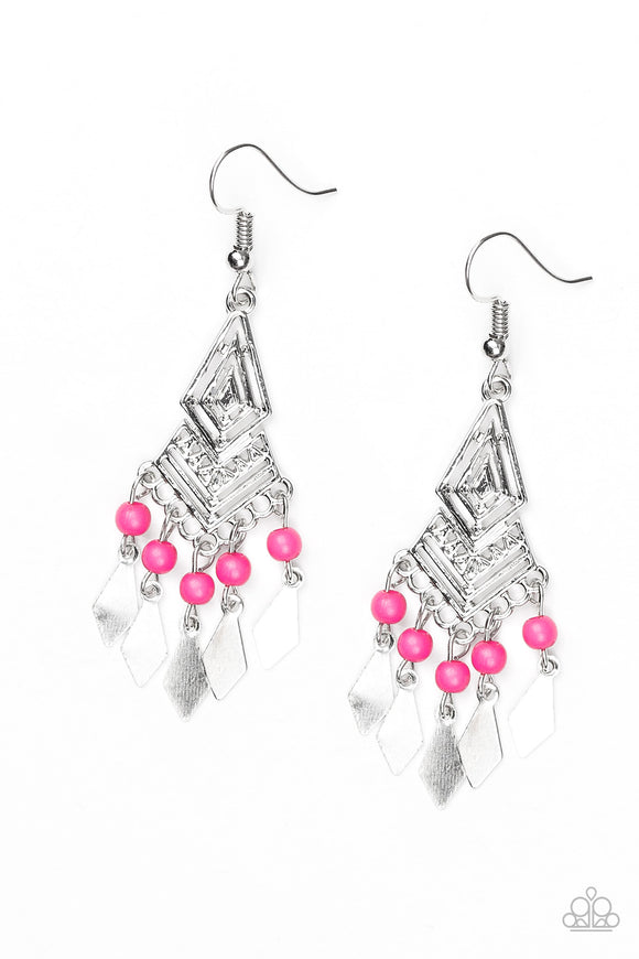 Island Import - Pink Paparazzi Earrings - Carolina Bling Boss