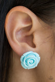 Rose Roulette - Blue Paparazzi Earrings - Carolina Bling Boss