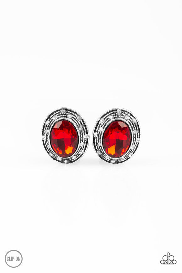 East Side Etiquette - Red Paparazzi Earrings - Carolina Bling Boss