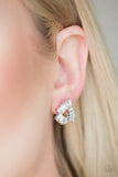 Renegade Shimmer - White Paparazzi Earrings - Carolina Bling Boss