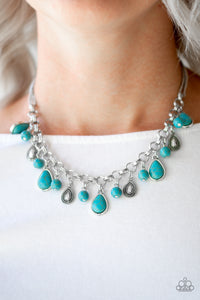 Welcome To Bedrock - Blue Paparazzi Necklace - Carolina Bling Boss