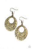 Follow The Flowers - Brass Paparazzi Earrings - Carolina Bling Boss