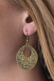 Follow The Flowers - Brass Paparazzi Earrings - Carolina Bling Boss