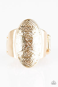Tiki Tahiti - Gold Paparazzi Ring - Carolina Bling Boss
