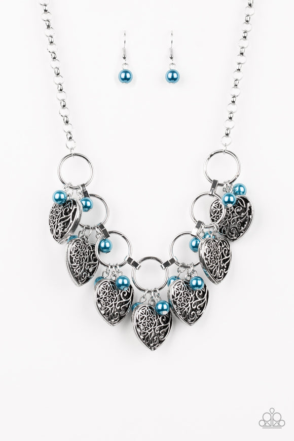 Very Valentine - Blue Paparazzi Necklace - Carolina Bling Boss