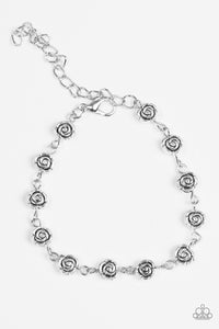 Rosebud Radiance - Silver Paparazzi Bracelet - Carolina Bling Boss