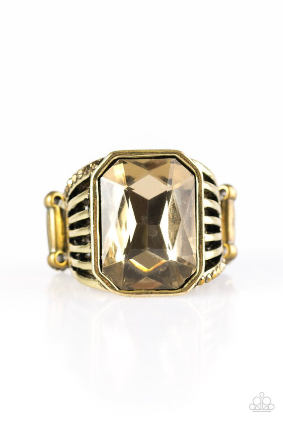 Make Way For The Champ - Brass Paparazzi Ring - Carolina Bling Boss