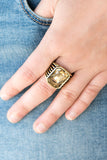 Make Way For The Champ - Brass Paparazzi Ring - Carolina Bling Boss
