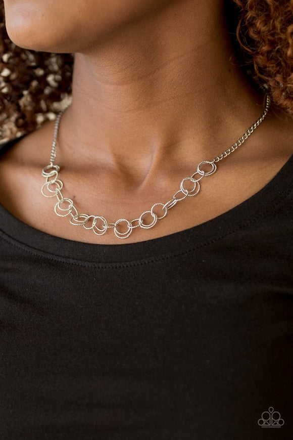 One RING Leads To Another - Silver Paparazzi Necklace - Carolina Bling Boss