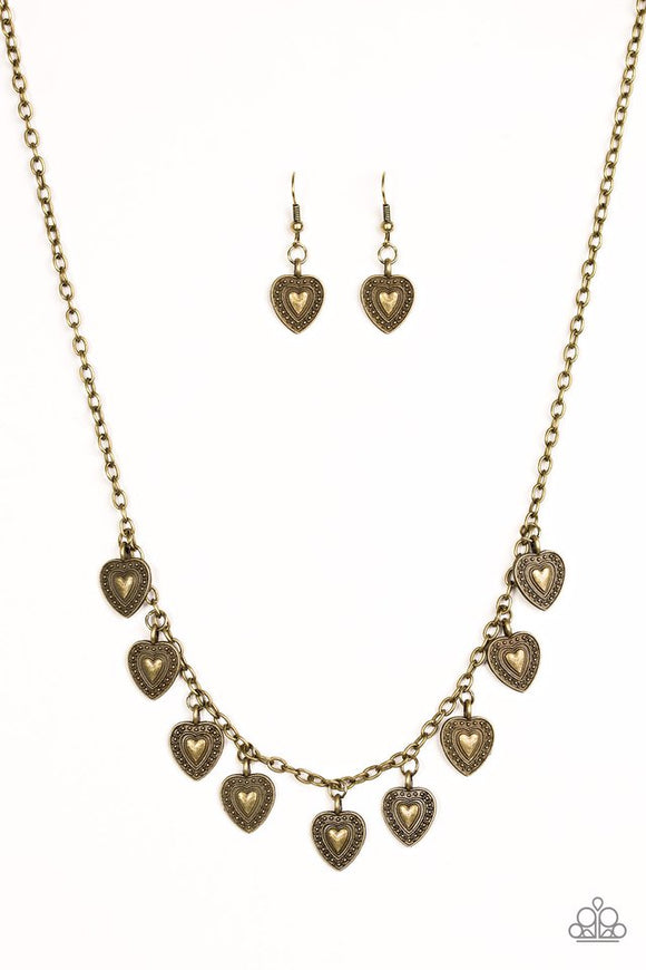 Lost In The Moment - Brass Paparazzi Necklace - Carolina Bling Boss