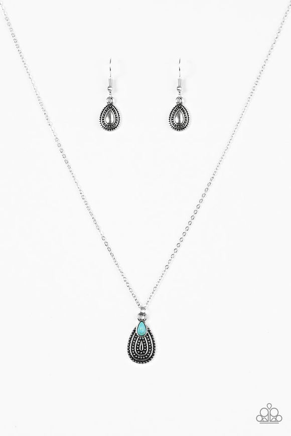 Desert Storm - Blue Paparazzi Necklace - Carolina Bling Boss