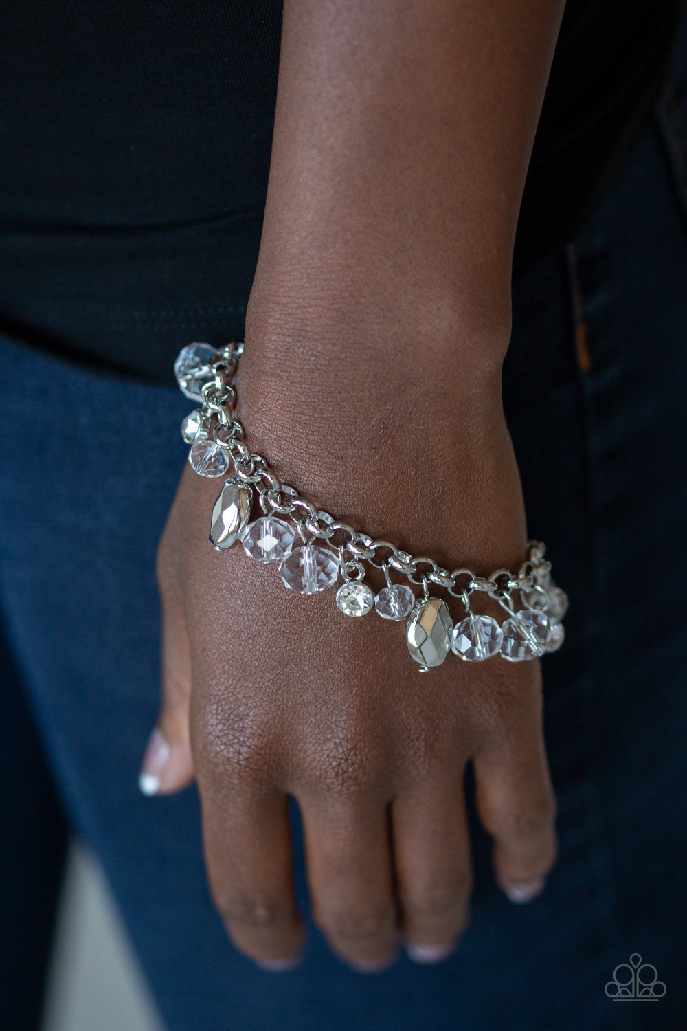 Paparazzi Rule The Room - White Bracelet – A Finishing Touch Jewelry