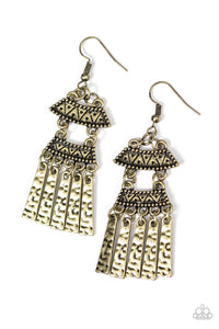 No Mans ISLAND - Brass Paparazzi Earrings - Carolina Bling Boss