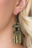 No Mans ISLAND - Brass Paparazzi Earrings - Carolina Bling Boss