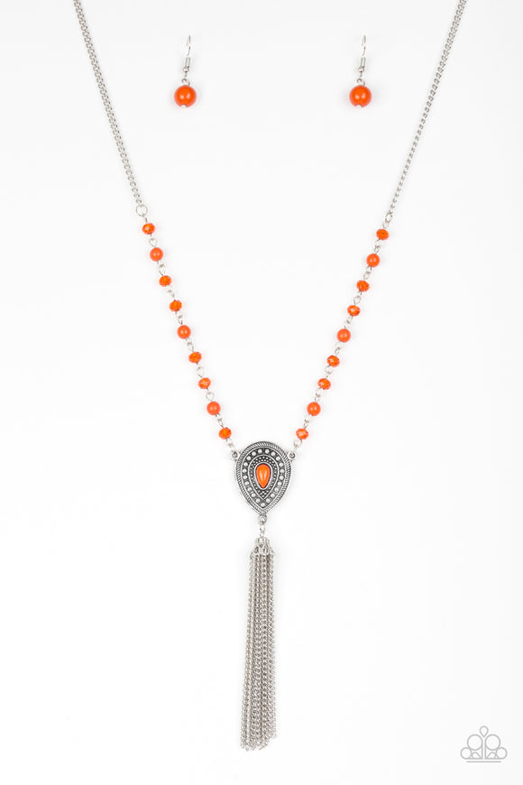 Soul Quest - Orange Paparazzi Necklace