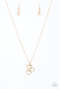 Heart of Hearts - Gold Paparazzi Necklace - Carolina Bling Boss
