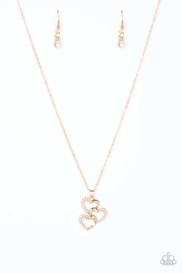 Heart of Hearts - Gold Paparazzi Necklace - Carolina Bling Boss