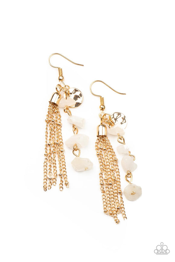 Stone Sensation - Gold Paparazzi Earrings