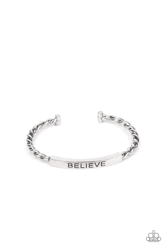 Keep Calm and Believe - Silver Paparazzi Bracelet