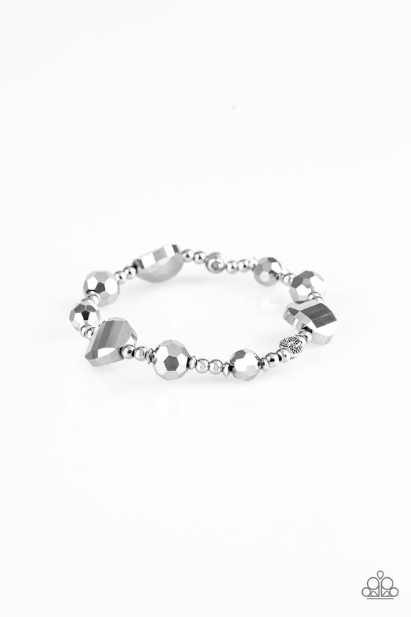 Starry-Eyed Elegance - Silver Paparazzi Bracelet - Carolina Bling Boss