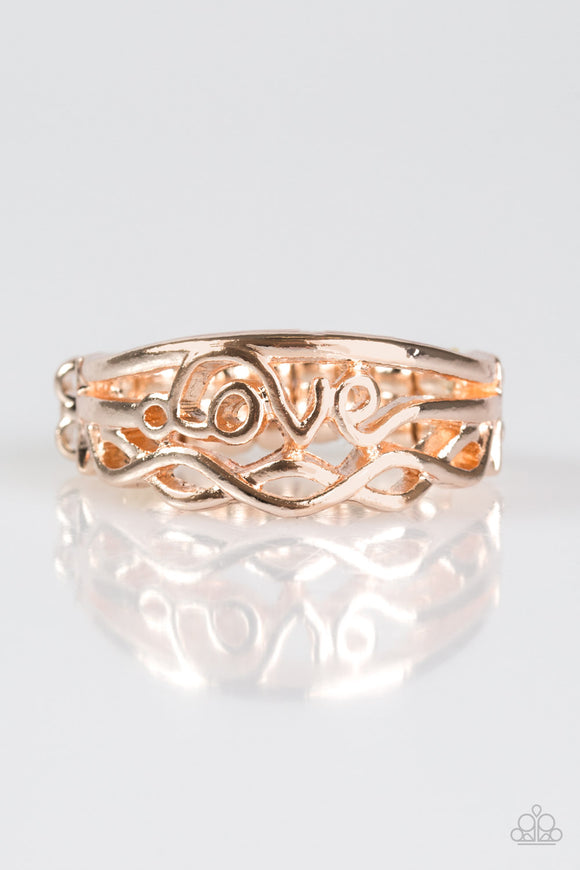 I believe In Love - Rose Gold Paparazzi Ring - Carolina Bling Boss