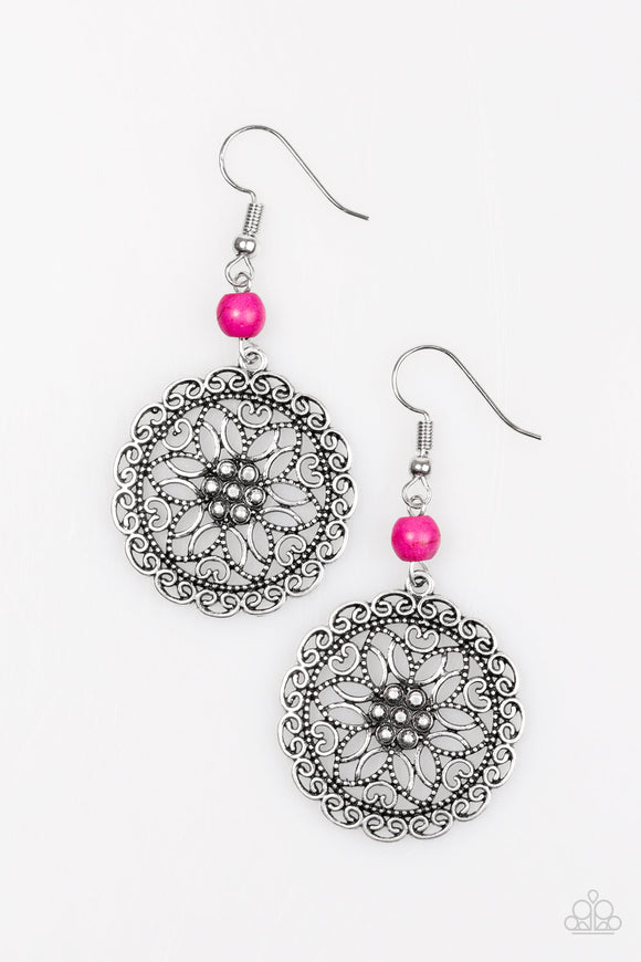 Wildflower Way - Pink Paparazzi Earrings - Carolina Bling Boss