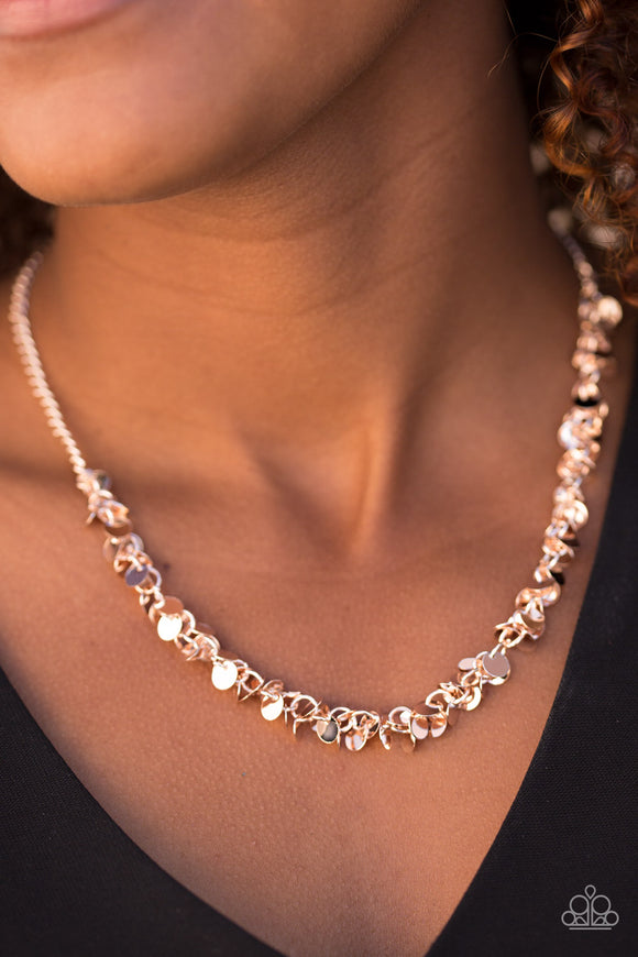Year To Shimmer - Rose Gold Paparazzi Necklace - Carolina Bling Boss
