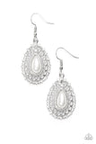 Court Chic - White Paparazzi Earrings - Carolina Bling Boss