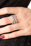 Shimmering Success - White Paparazzi Ring - Carolina Bling Boss