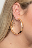 BEVEL In It - Gold Paparazzi Earrings