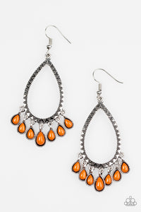Radiant Bursts - Orange Paparazzi Earrings - Carolina Bling Boss