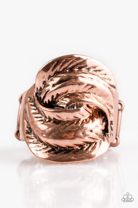 Feathers Will Fly - Copper Paparazzi Ring - Carolina Bling Boss