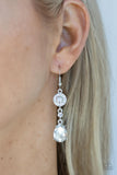 Graceful Glimmer - White Paparazzi Earrings